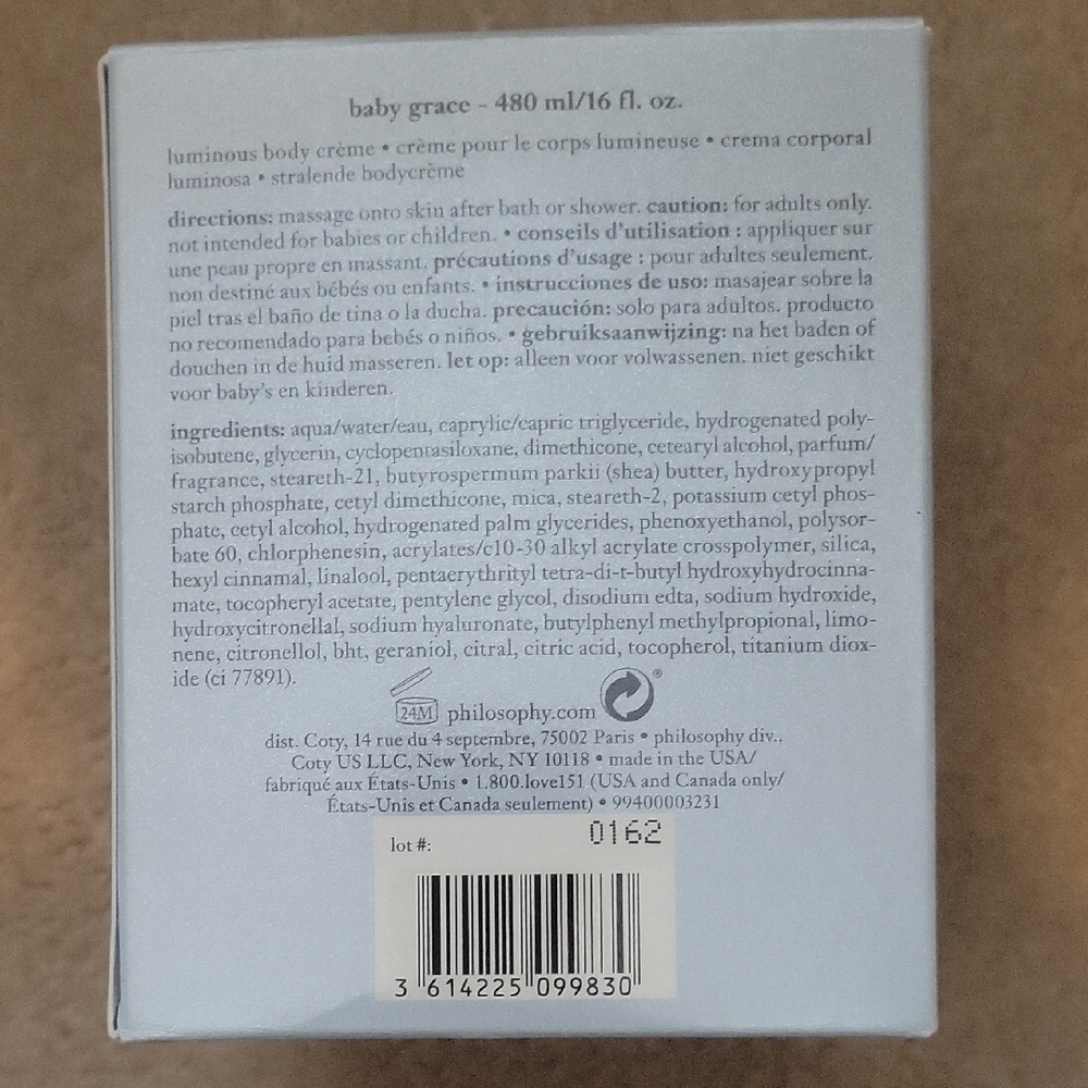 Philosophy Baby Grace Luminous Body Crème 16oz - Picture 2 of 3
